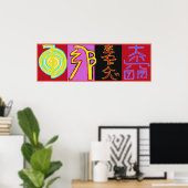 REIKI Karuna Heilung Master Symbole Poster (Heimbüro)