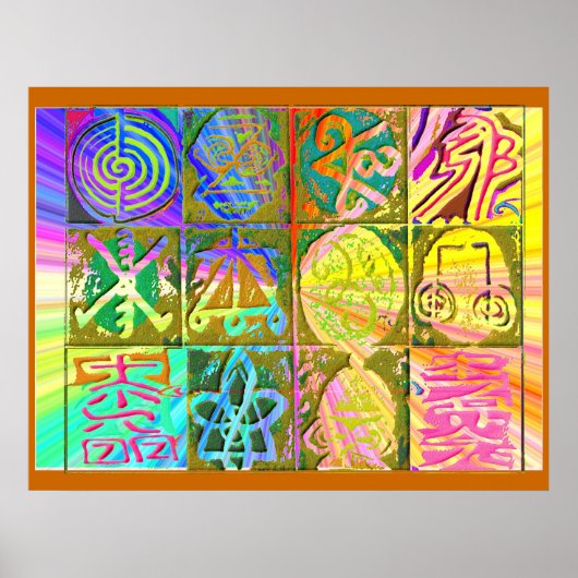 REIKI Karuna : Vintage Art Symbole Poster (Vorne)