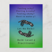 Reiki Level 2 Practitioner-Dockingstation und Hand Postkarte (Vorderseite)