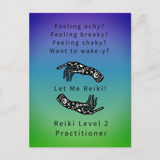 Reiki Level 2 Practitioner-Dockingstation und Hand Postkarte (Vorderseite)