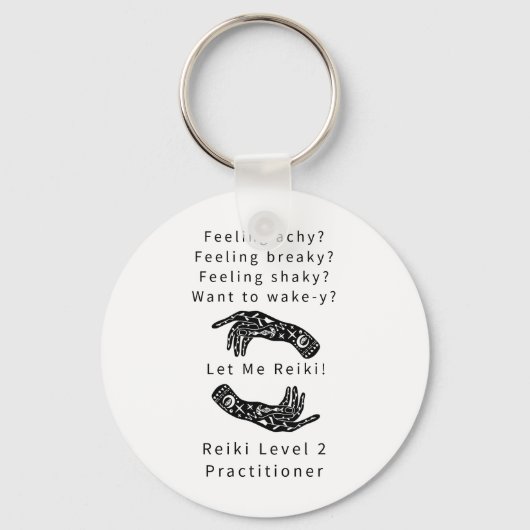 Reiki Level 2 Practitioner Riddle und Hände Schlüsselanhänger (Vorderseite)