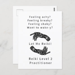 Reiki Level 2 Practitioner Riddle und Hände weiß Postkarte