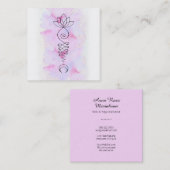 *~* Reiki Lotus Moon Energy Healer Yoga Nirvana Quadratische Visitenkarte (Vorne/Hinten)