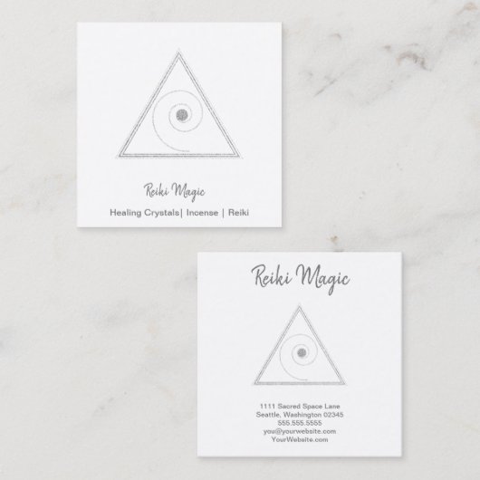 Reiki-Magie Quadratische Visitenkarte (Vorne/Hinten)