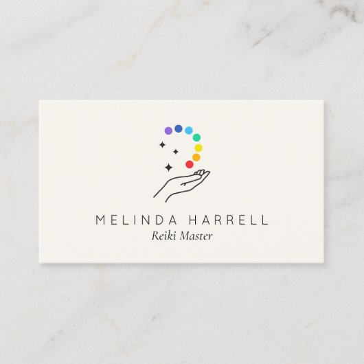 Reiki, Massage, Wellness Elfenbein Visitenkarte (Vorderseite)