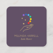 Reiki, Massage, Wellness Lila Quadratische Visitenkarte (Vorderseite)