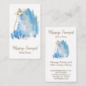 *~* Reiki Massageabstraktes blaues Watercolor-Gold Visitenkarte (Vorne/Hinten)