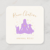 Reiki Master Business Card für Tierheilung Quadratische Visitenkarte (Vorderseite)