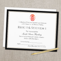 Reiki Master Certificate of Completion Award -