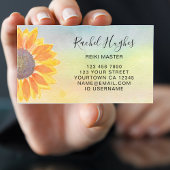 Reiki Master Colorful Sunflower Business Card Visitenkarte