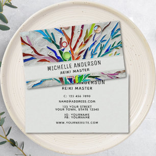Reiki Master Energy Healer Colorful Visitenkarte
