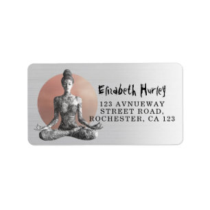 Reiki Master Lotus Pose Adressaufkleber