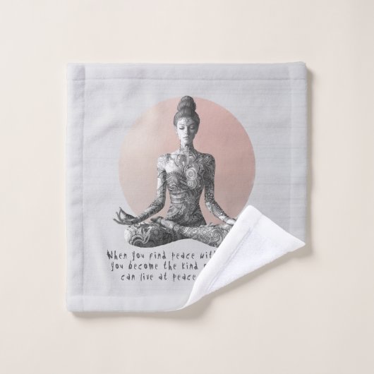 Reiki Master Lotus Pose Badhandtuch Set (Waschlappen)