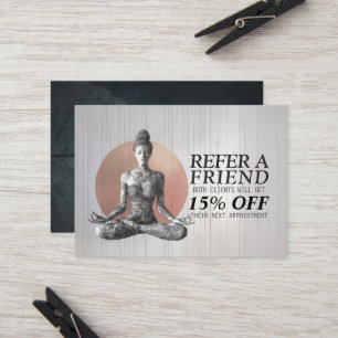 Reiki Master Lotus Pose Empfehlungskarte