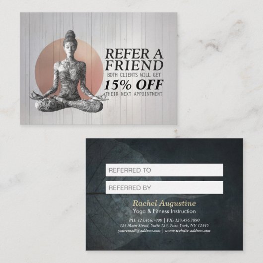 Reiki Master Lotus Pose Empfehlungskarte (Vorne/Hinten)