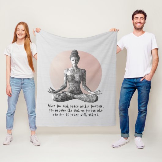 Reiki Master Lotus Pose Fleecedecke (Beispiel)