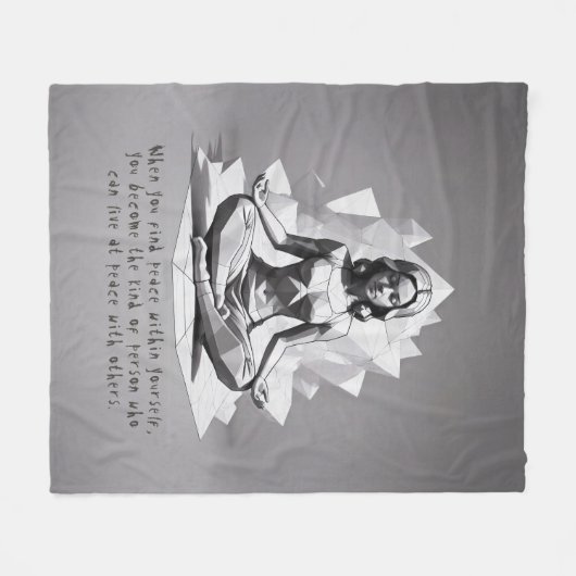 Reiki Master Lotus Pose Fleecedecke (Vorderseite (Horizontal))