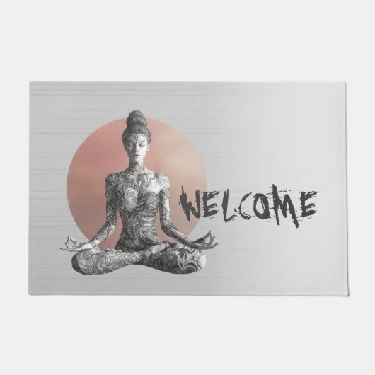 Reiki Master Lotus Pose Fußmatte (Vorderseite)