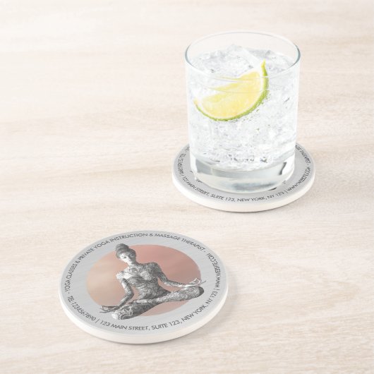 Reiki Master Lotus Pose Getränkeuntersetzer (Seite)