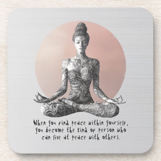 Reiki Master Lotus Pose Getränkeuntersetzer (Vorderseite)