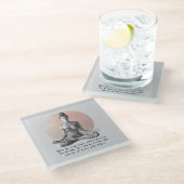 Reiki Master Lotus Pose Glasuntersetzer (Schrägansicht)