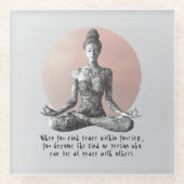 Reiki Master Lotus Pose Glasuntersetzer (Vorderseite)