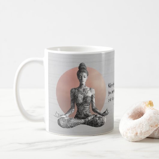 Reiki Master Lotus Pose Kaffeetasse (Mit Donut)