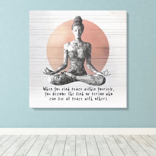 Reiki Master Lotus Pose Leinwanddruck (Insitu (Holzboden))