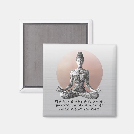 Reiki Master Lotus Pose Magnet (Vorderseite/Rückseite)