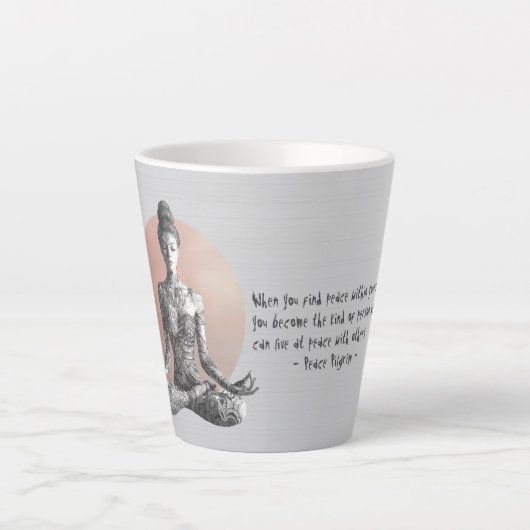 Reiki Master Lotus Pose Milchtasse (Vorderseite)