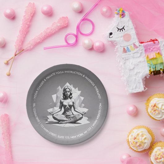 Reiki Master Lotus Pose Pappteller (Party)