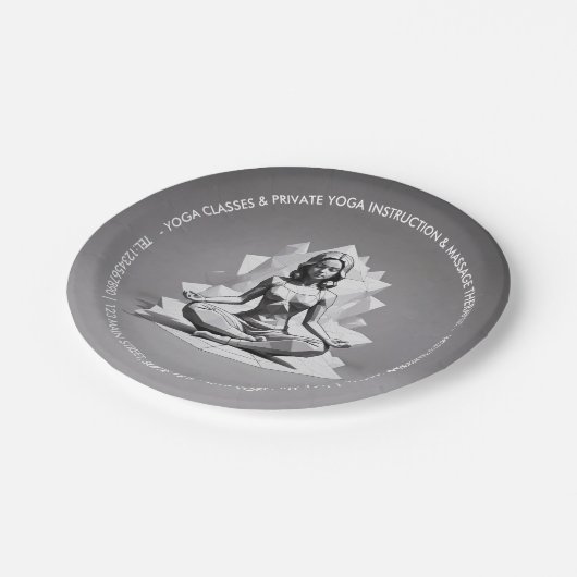 Reiki Master Lotus Pose Pappteller (Schrägansicht)