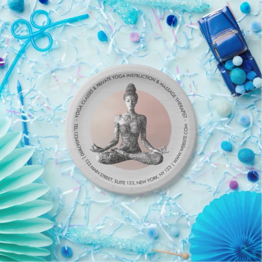 Reiki Master Lotus Pose Pappteller (Party)