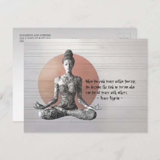 Reiki Master Lotus Pose Postkarte (Vorne/Hinten)