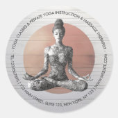 Reiki Master Lotus Pose Runder Aufkleber (Vorderseite)