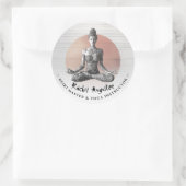 Reiki Master Lotus Pose Runder Aufkleber (Tasche)