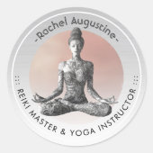 Reiki Master Lotus Pose Runder Aufkleber (Vorderseite)