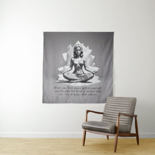 Reiki Master Lotus Pose Wandteppich