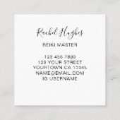 Reiki Master Minimal Business Card Quadratische Visitenkarte (Rückseite)