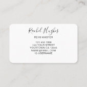 Reiki Master Modern Business Card Visitenkarte (Rückseite)