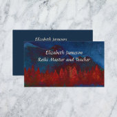 Reiki Master n Teacher Trees Gebirge Wasserfarbe Visitenkarte