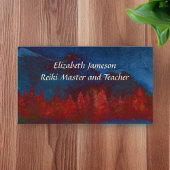 Reiki Master n Teacher Trees Gebirge Wasserfarbe Visitenkarte