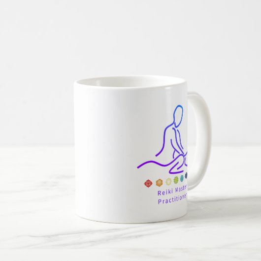 Reiki Master Practitioner Kontur White Kaffeetasse (VorderseiteRechts)