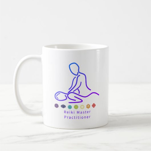 Reiki Master Practitioner Kontur White Kaffeetasse (Links)