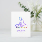 Reiki Master Practitioner Kontur White Postkarte (Stehend Vorderseite)