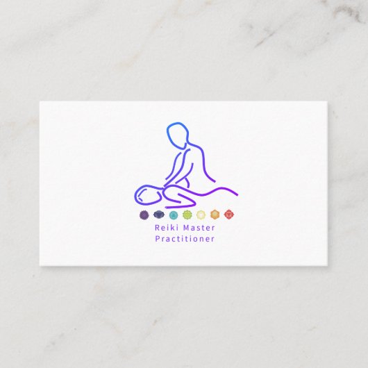 Reiki Master Practitioner Kontur White Visitenkarte (Vorderseite)