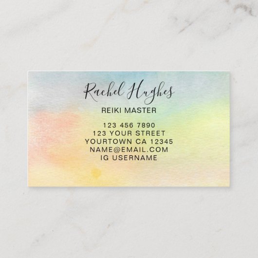 Reiki Master QR Code Farbige Visitenkarte (Rückseite)