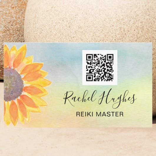 Reiki Master QR Code Farbige Visitenkarte