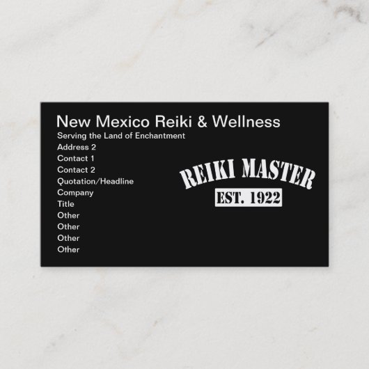 Reiki Master Terminkarte (Vorderseite)