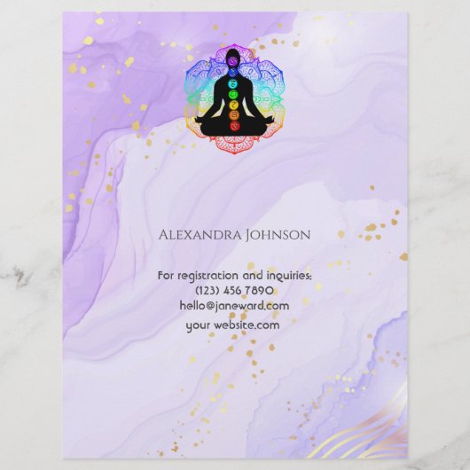 Reiki Master Zen Lavender Chakra Energy Healer Flyer (Hinten)